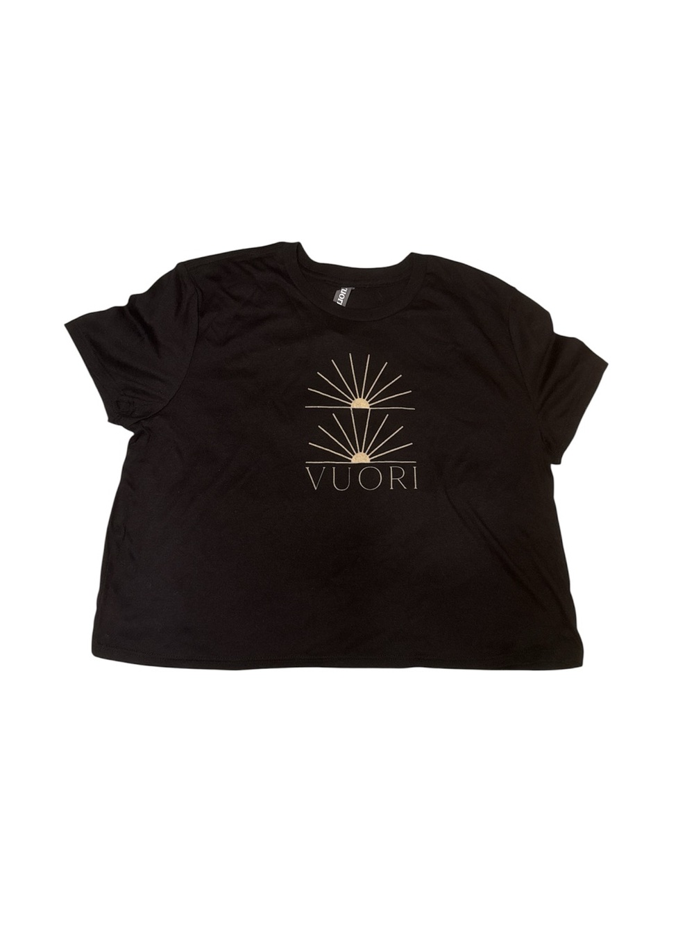 Vuori Coast Modern Cropped Graphic Black T-Shirt